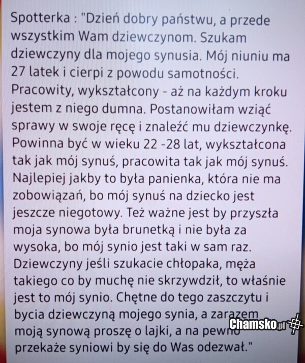 Dziewczyna dla synusia