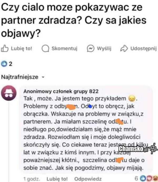 Objawy zdrady