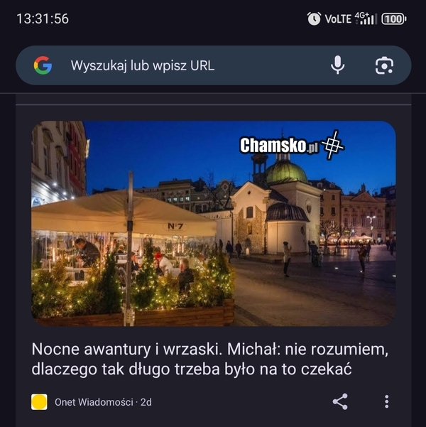 Michał lubi kiedy coś się dzieje