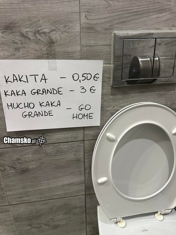 Takie tam z toalety w hiszpańskiej knajpie
