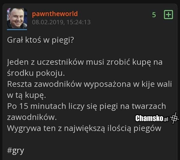 Pomysł na grę towarzystą - piegi
