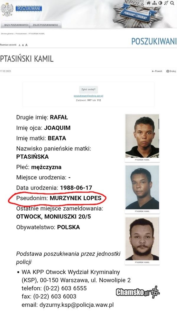 Poszukiwany za kradzież bananów