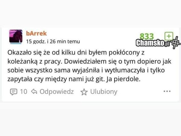Pokłócony z koleżanką