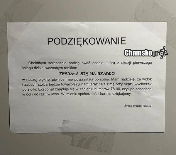 Ogłoszenie w bloku