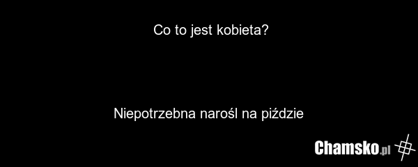 Co to jest kobieta? Niepotrzebna narośl na piździe
