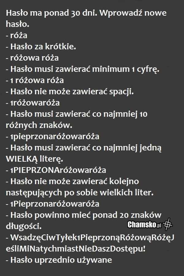 Zmiana hasła