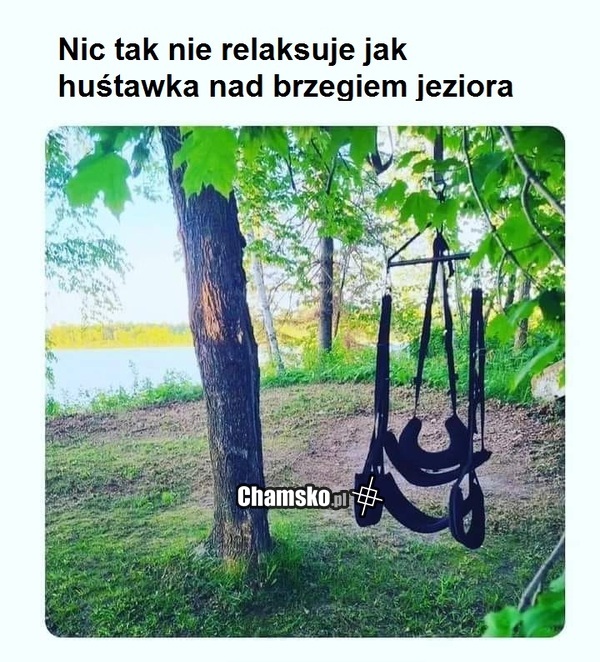 Huśtawka nad brzegiem jeziora