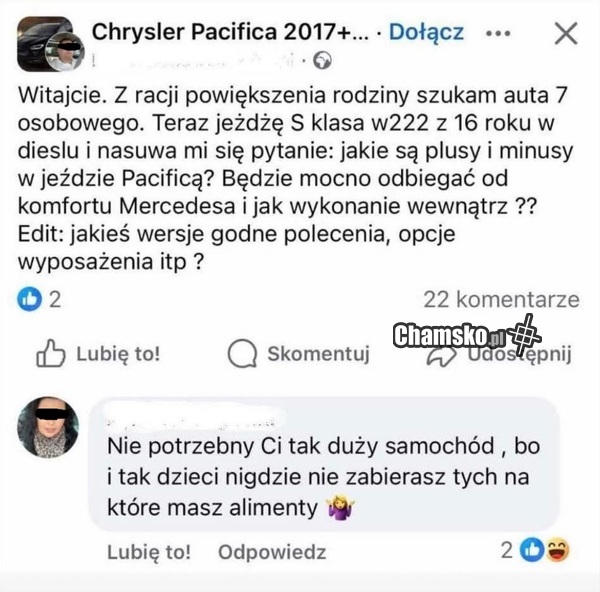 Nie zabiera bo nie na miejsca w aucie na pewno