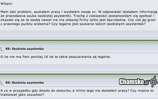 Chyba nie dostała posady...