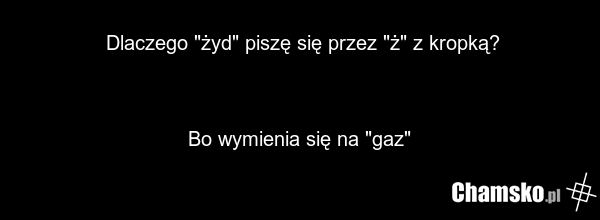 Dlaczego "żyd" piszę się przez "ż" z kropką? Bo wymienia się na "gaz"