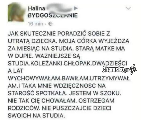 Nie puszczajcie dzieci na studia