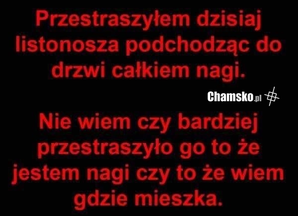 Nago przed listonoszem
