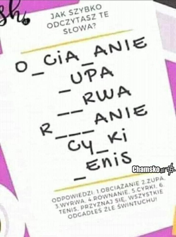 Owszem, odgadłem źle...
