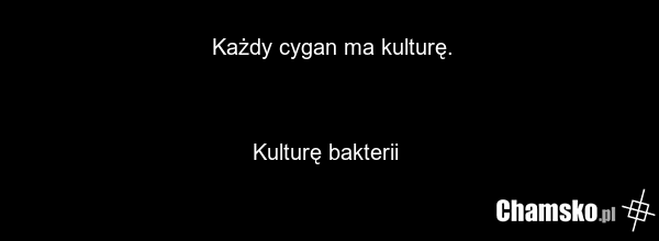 Każdy cygan ma kulturę. Kulturę bakterii