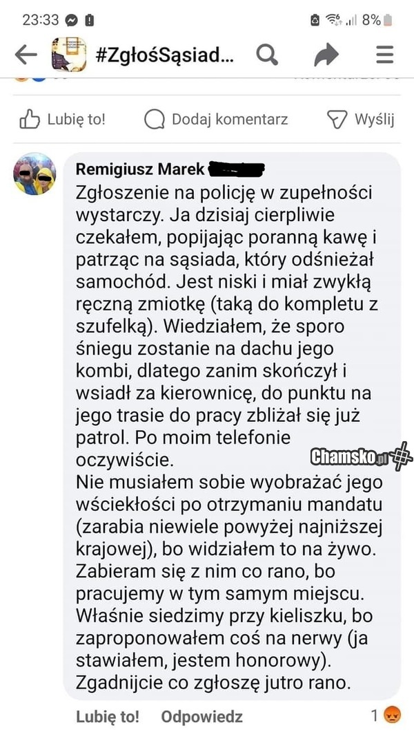 Zgłaszanie sąsiada