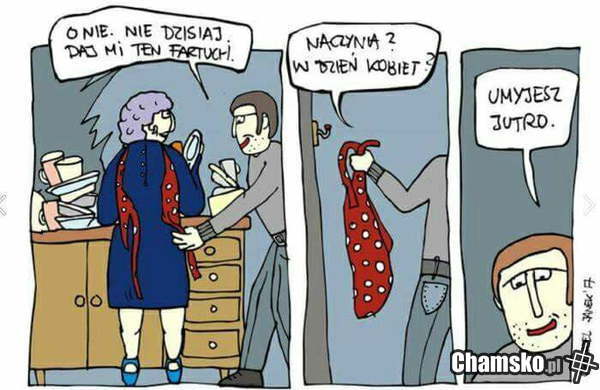 Mycie naczyń w dzień kobiet