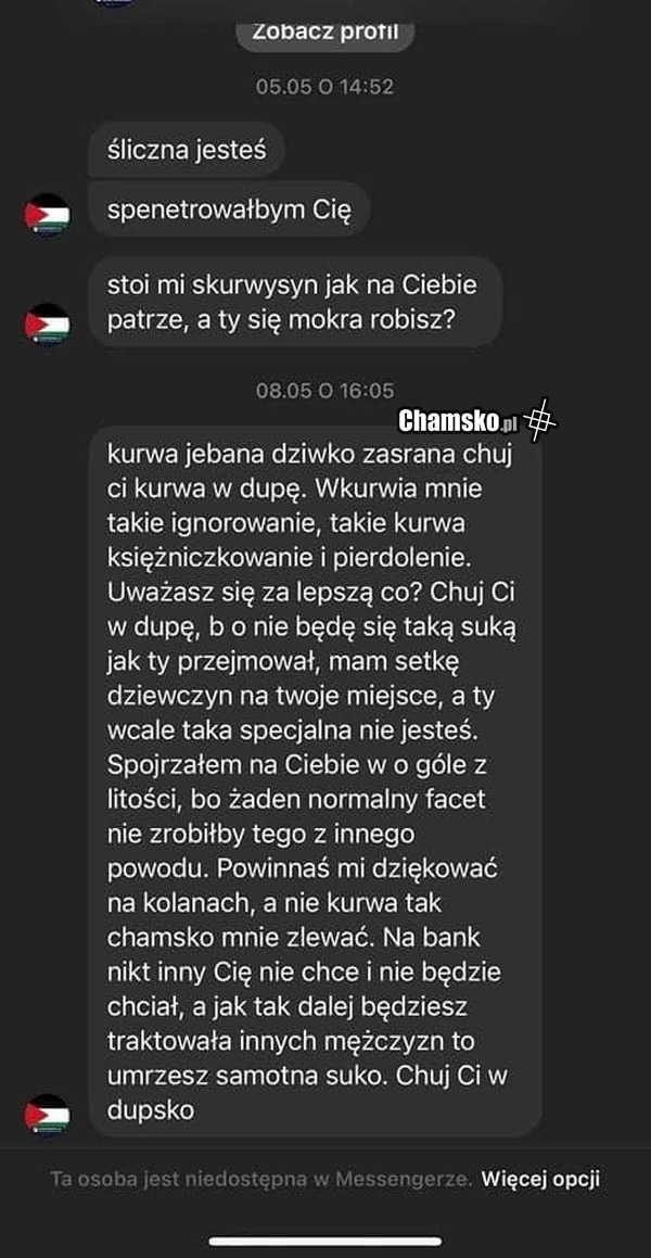 Kolejny fan chamsko próbuje poderwać