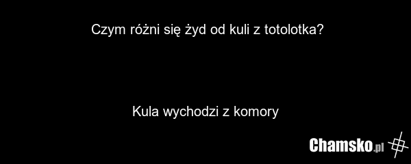 Czym różni się żyd od kuli z totolotka? Kula wychodzi z komory