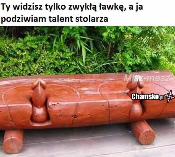 Ławka dla typowego fana chamsko