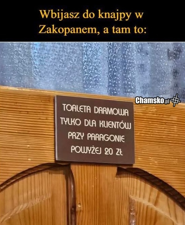Toaleta darmowa, ale..