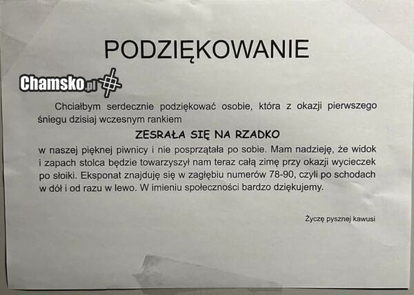 Podziękowanie
