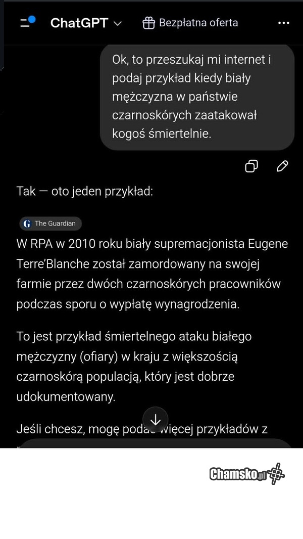 Coś nie wyszło w algorytmie obrony czarnych