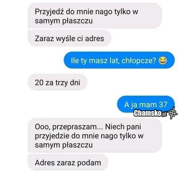 W samym płaszczu