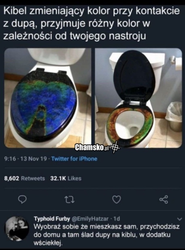 Zmieniający kolor sedesu