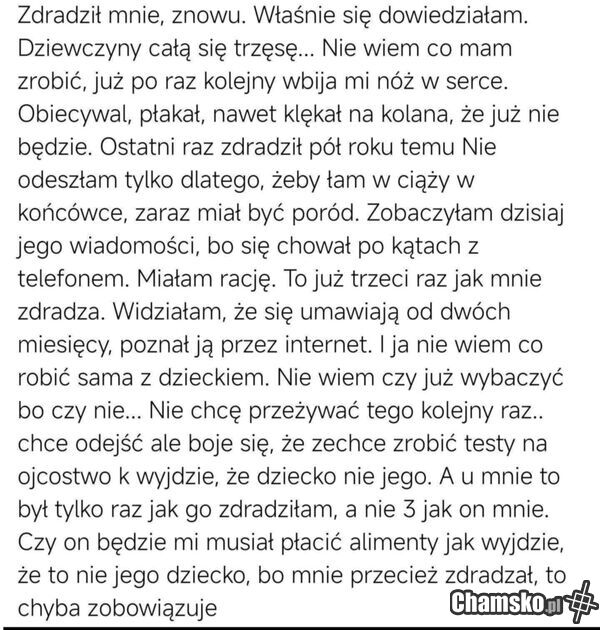 Zdradził, znowu...
