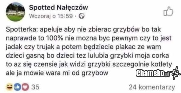 Nie zbierajcie grzybów