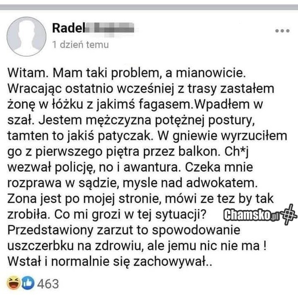 Dobrze że go żona wspiera