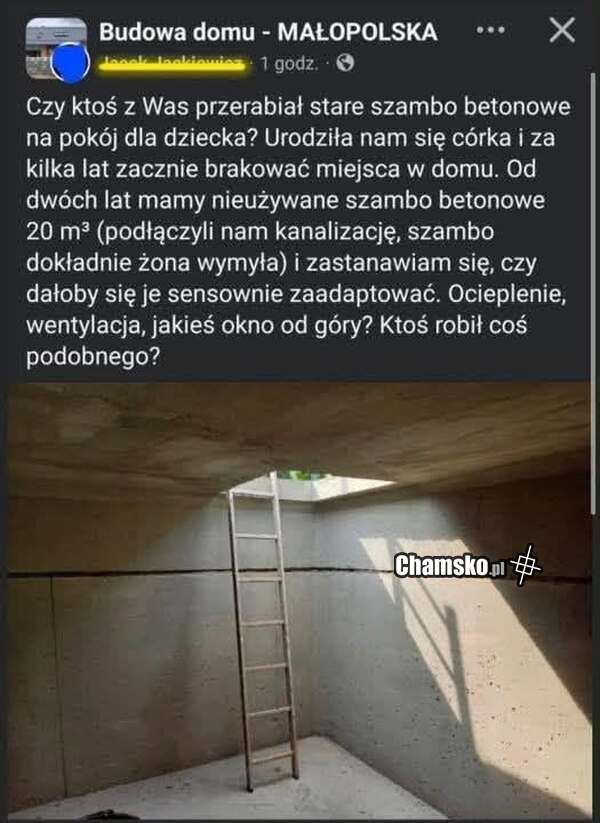 Pokój dla dziecka w szambie