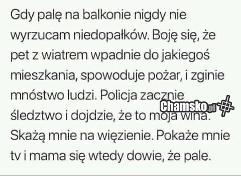 Palenie na balkonie