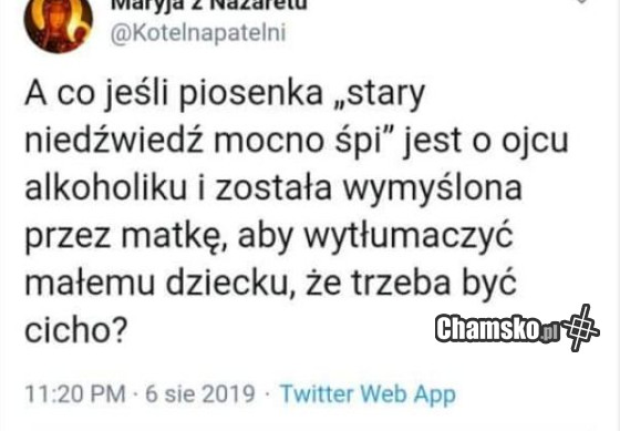 Stary niedźwiedź mocno śpi