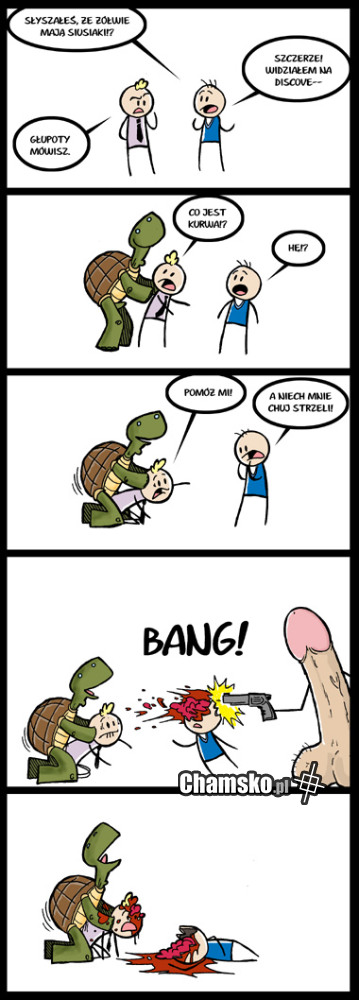 Komiks z żółwiem