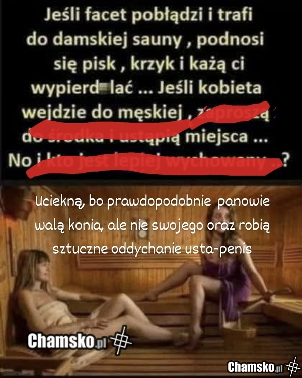 Pani zabłądziła w męskiej saunie