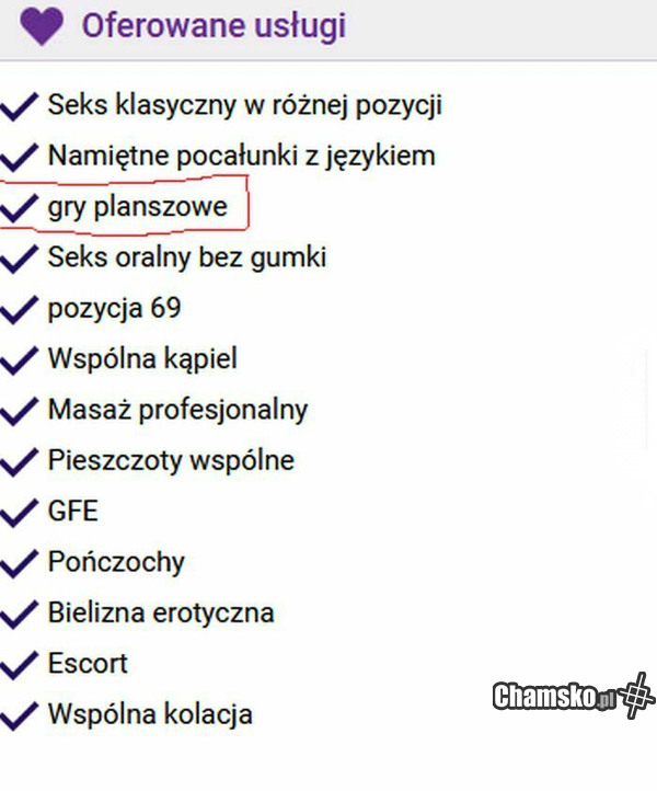 Oferowane usługi