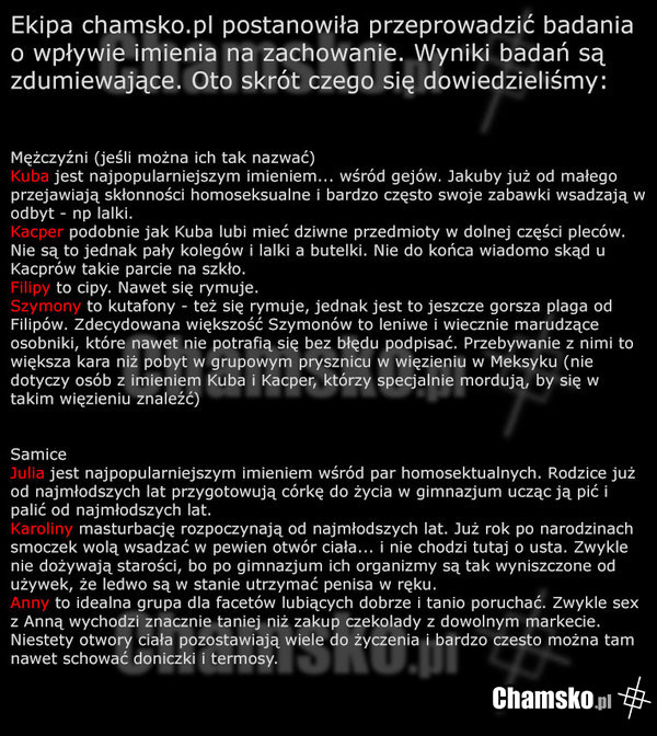 Najpopularniejsze imiona męskie i damskie
