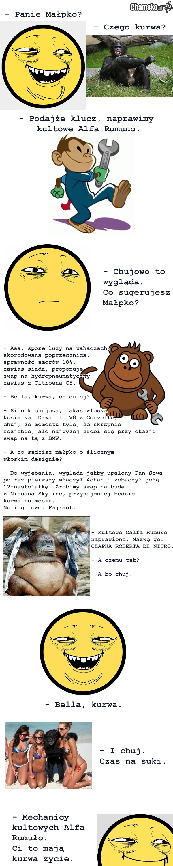 Pan Małpka, mechanik kultowych Ahfla Rumuno.