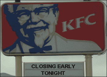 kfc zamkneli