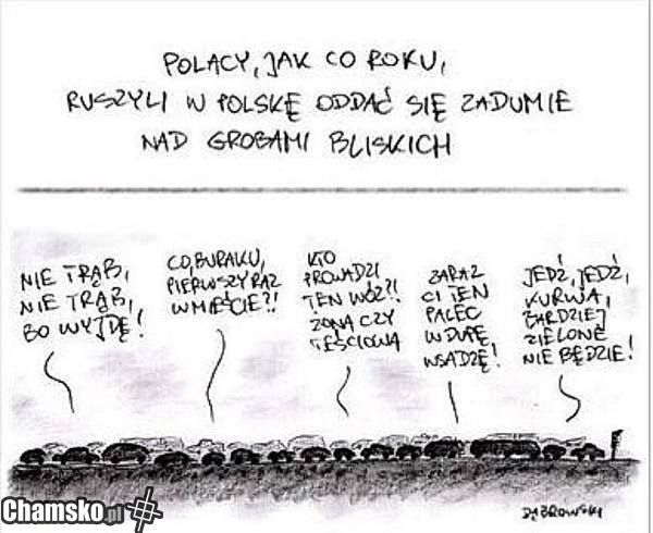 Polacy jadą na cmentarz