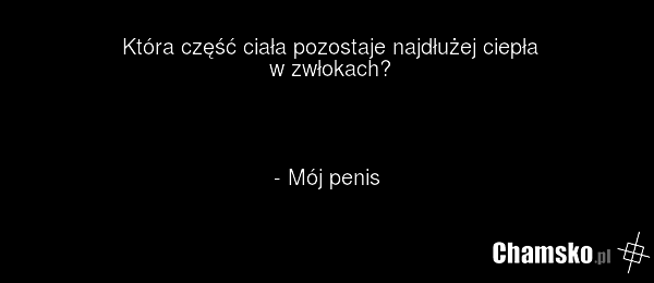 Która część ciała pozostaje najdłużej ciepła w zwłokach? - Mój penis