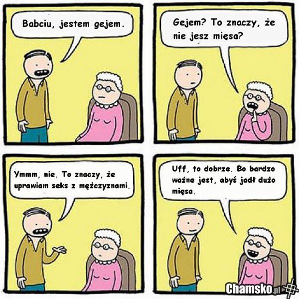 Babcia o jedzeniu mięsa
