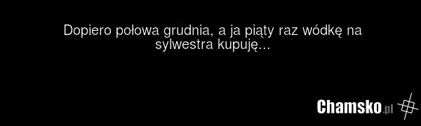 Dopiero połowa grudnia, a ja piąty raz wódkę na sylwestra kupuję...
