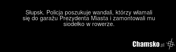 Słupsk. Policja poszukuje wandali, którzy włamali się do garażu Prezydenta Miasta i zamontowali mu siodełko w rowerze.