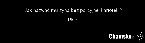 Jak nazwać murzyna bez policyjnej kartoteki? Płód