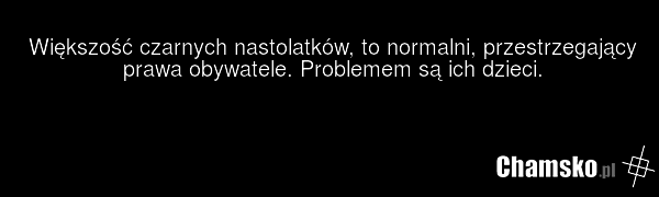 Większość czarnych nastolatków, to normalni, przestrzegający prawa obywatele. Problemem są ich dzieci.