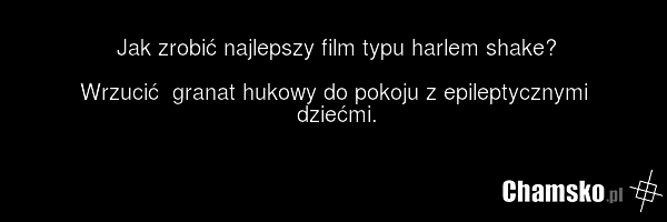 Jak zrobić najlepszy film typu harlem shake? Wrzucić granat hukowy do pokoju z epileptycznymi dziećmi.