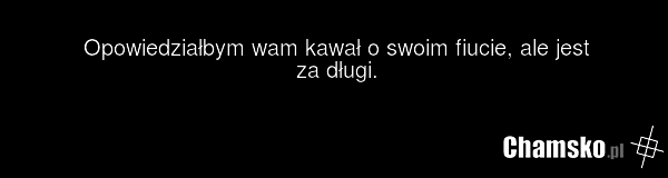 Opowiedziałbym wam kawał o swoim fiucie, ale jest za długi.