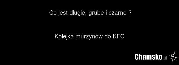 Co jest długie, grube i czarne ? Kolejka murzynów do KFC